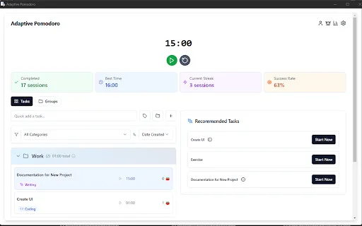 Adaptive Pomodoro - Chrome Web Store | Creati.ai