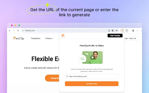 Transforma contenido web en video fácilmente | FlexClip AI | Creati.ai