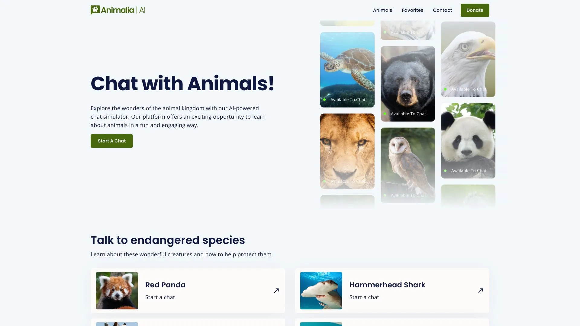 Animalia AI - Simulador de Chat Interactivo de Animales | Creati.ai