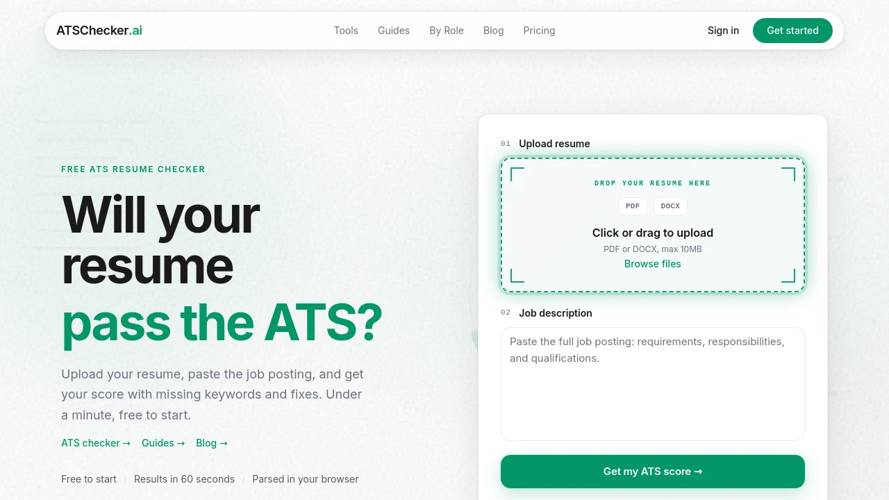 ATSChecker.ai: Free ATS Resume Checker & Keyword Fixes | Creati.ai