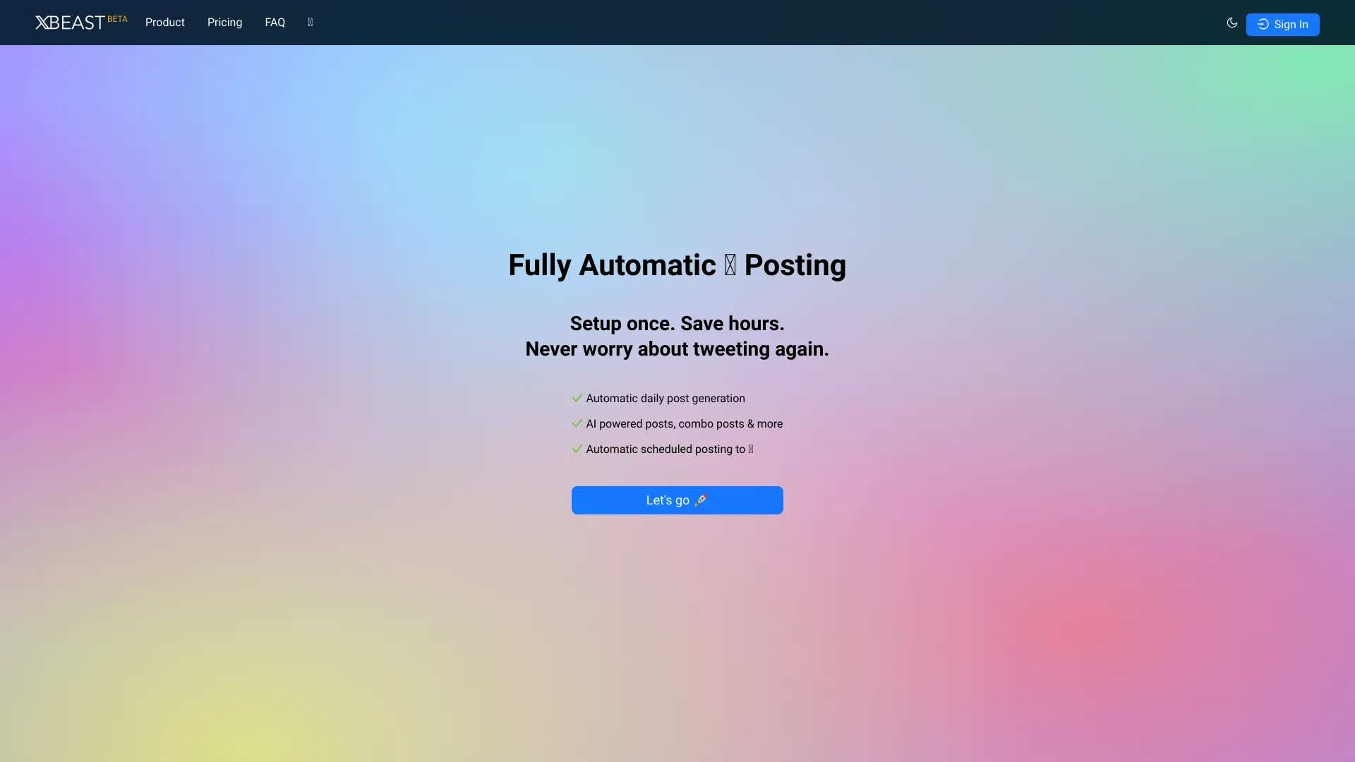 Automate X Post Generation & Scheduling - Xbeast | Creati.ai