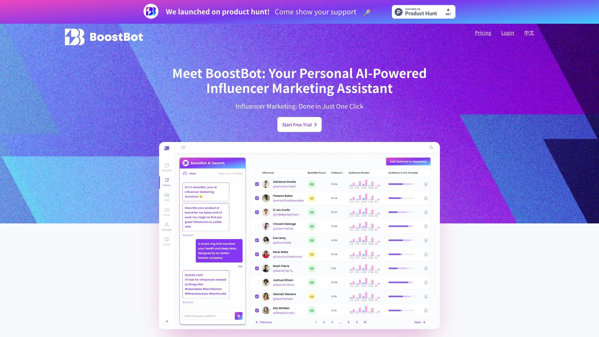 BoostBot: Software de Gestión de Influencers Impulsado por IA | Creati.ai