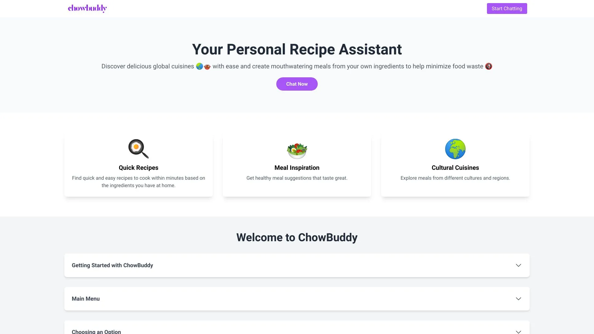 ChowBuddy - Your Personal Recipe Assistant | Creati.ai