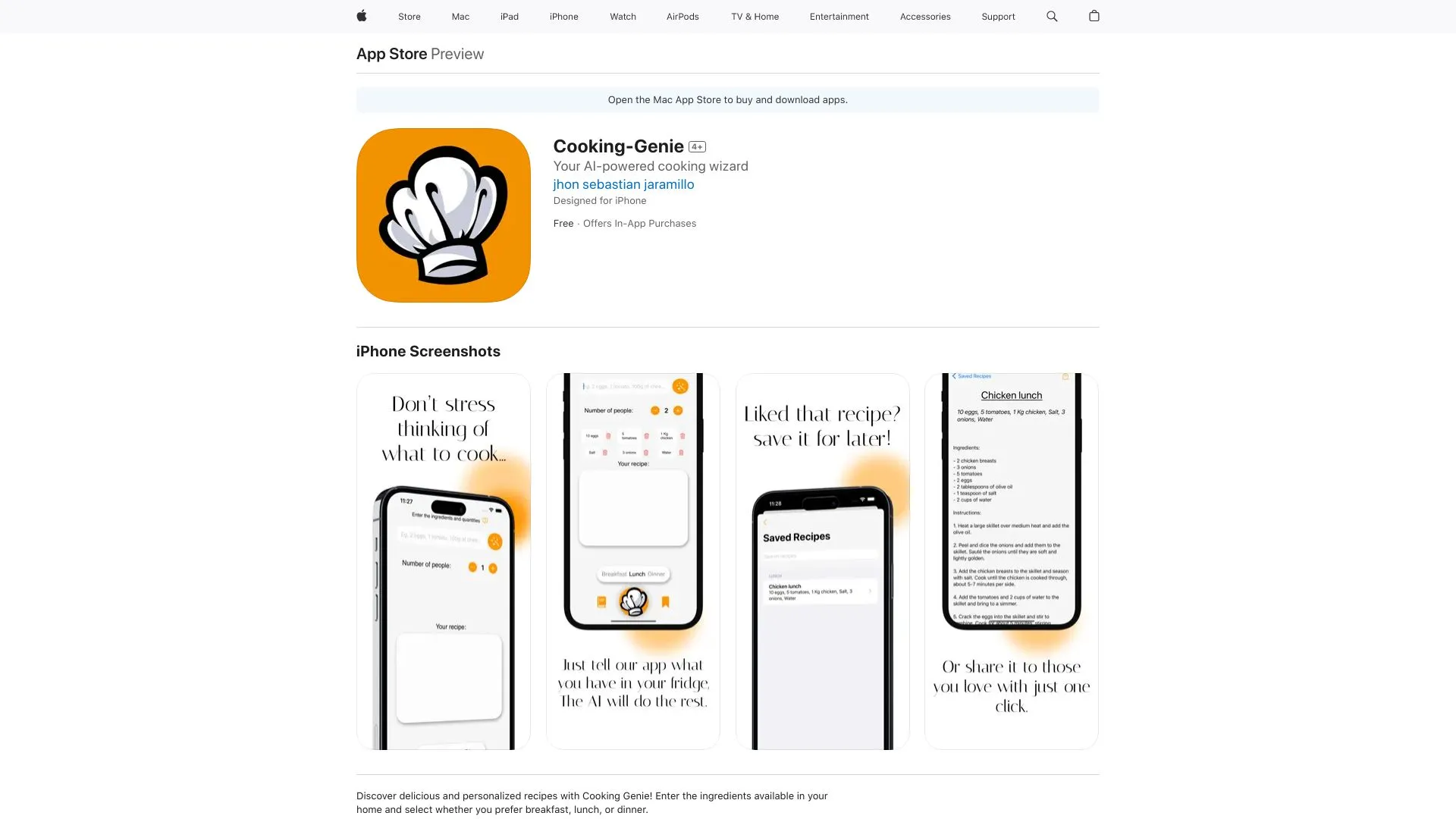 Cooking Genie: Your Personalized Recipe Assistant | Creati.ai