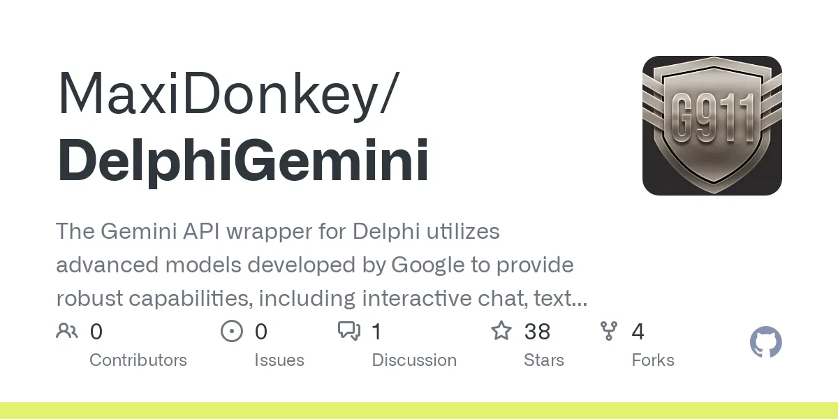DelphiGemini – Delphi Google Gemini LLM Integration Library | Creati.ai