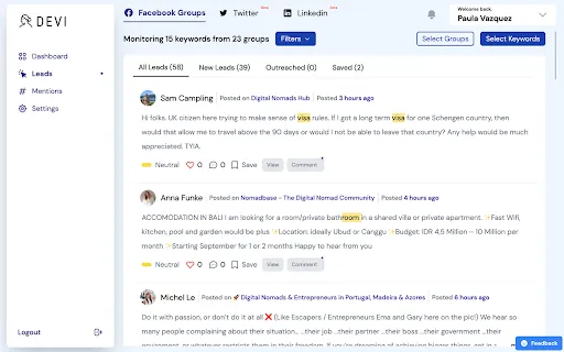 Devi - AI Lead Generation Tool for Social Media | Creati.ai