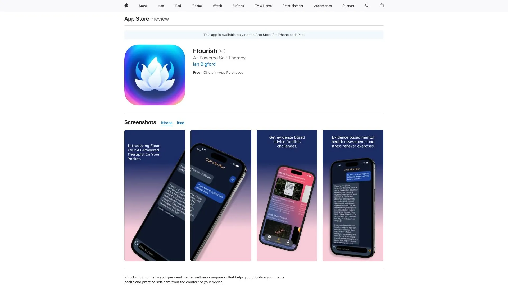 Flourish Mental Wellness & Self-Care App - iOS | Creati.ai