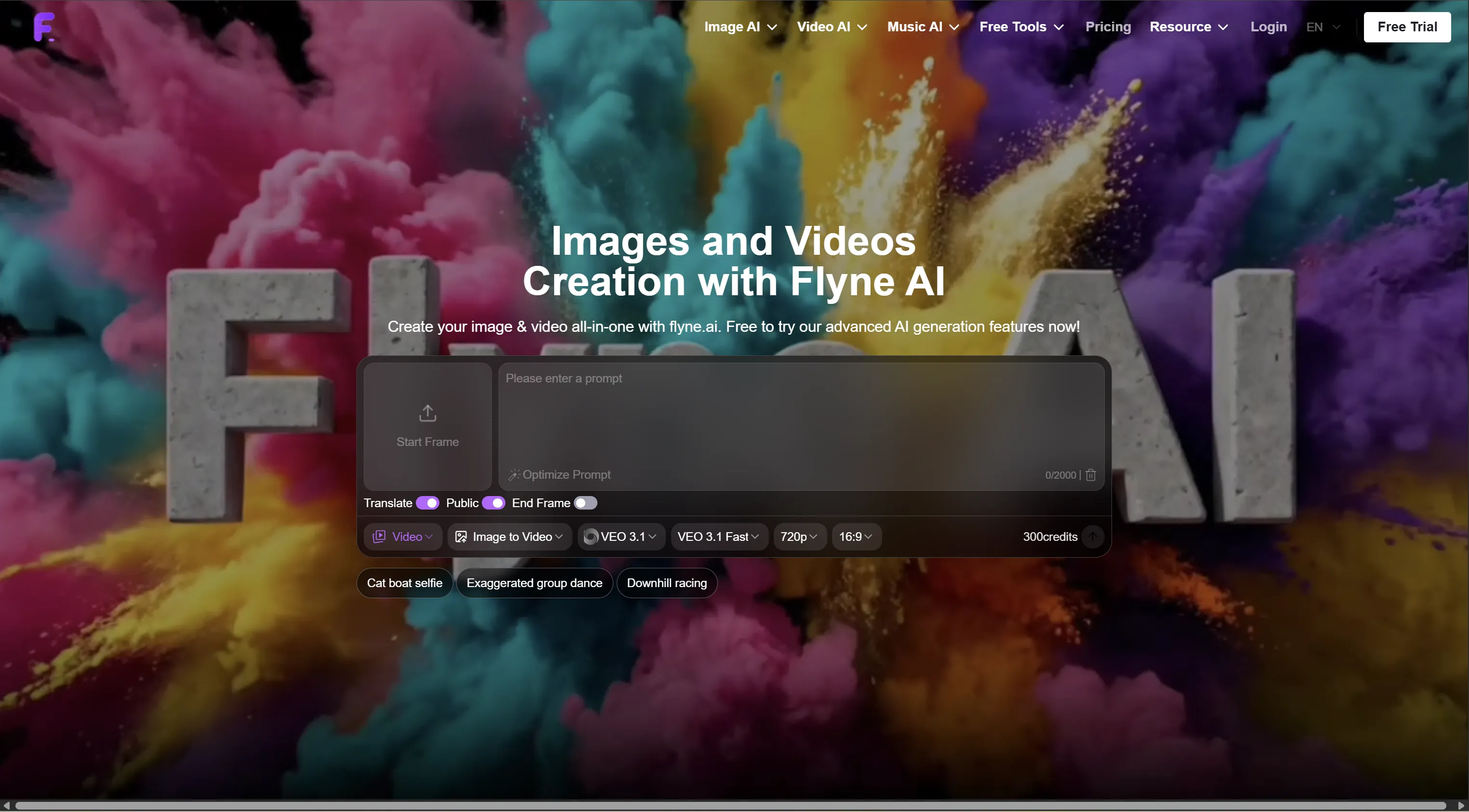 Flyne AI: бесплатный продвинутый AI-генератор изображений и видео ...