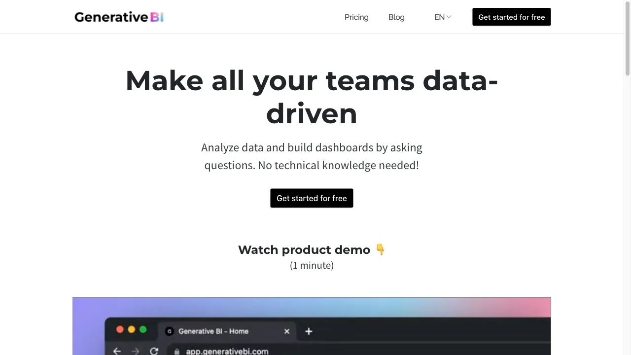 Gen Bi Examples Generative BI - Automatiza el Análisis con IA | Creati.ai