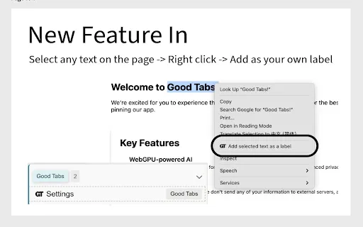 Good Tab Examples Good Tabs: AI-Powered Tab Manager for Chrome | Creati.ai