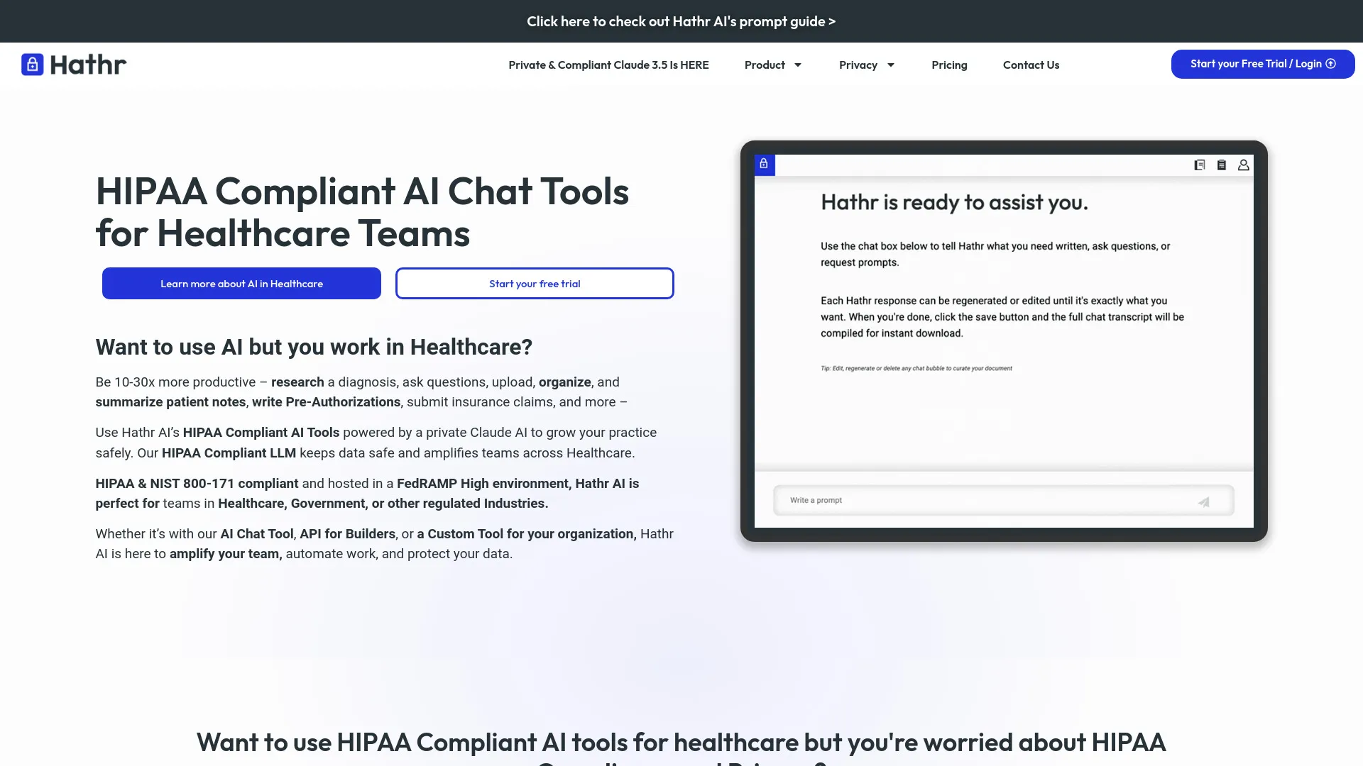 HIPAA Compliant AI Tools for Healthcare Data | Hathr AI | Creati.ai