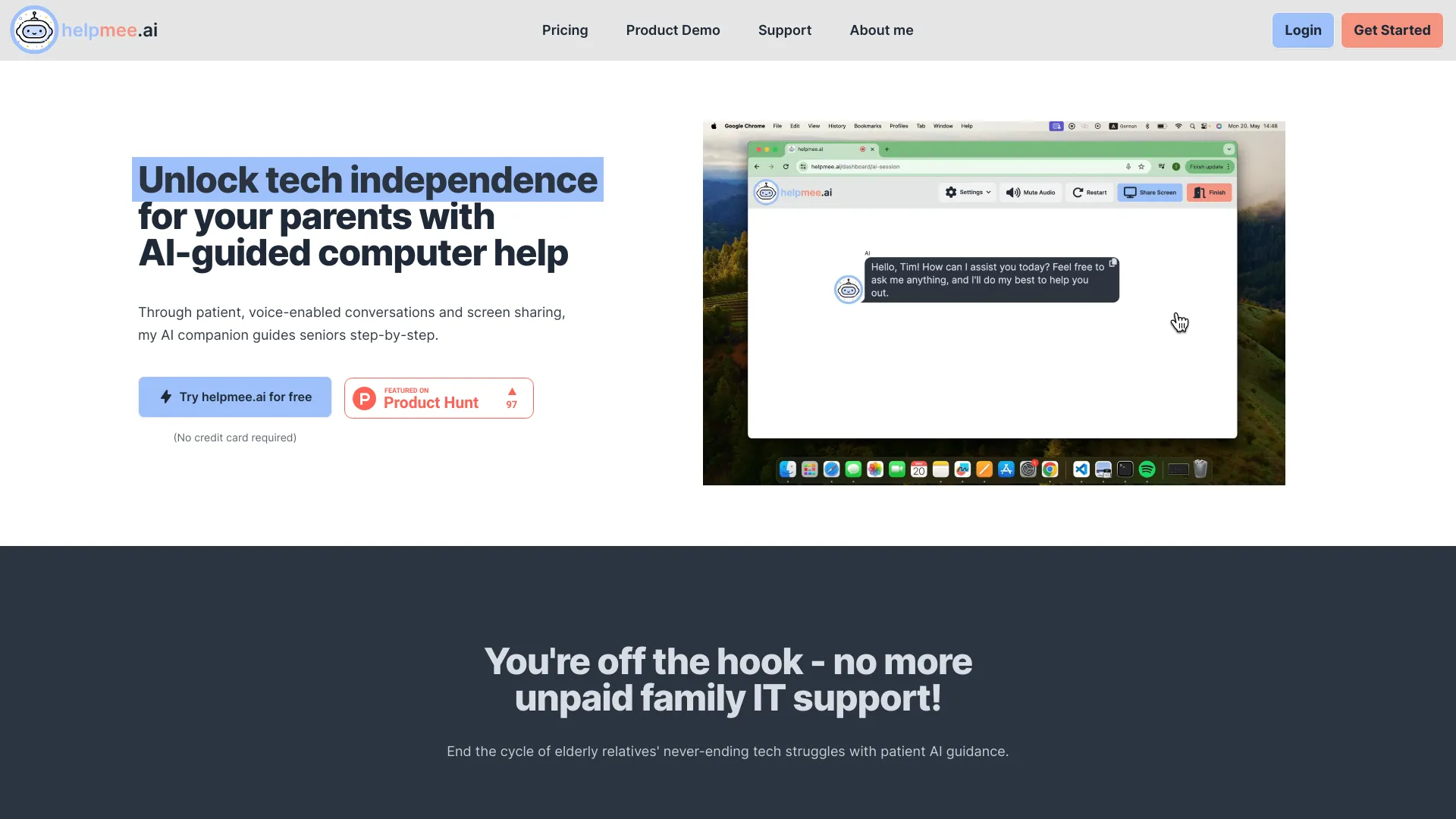 Helpmee.ai: AI-Guided Tech Support for Seniors & Tech Novices | Creati.ai