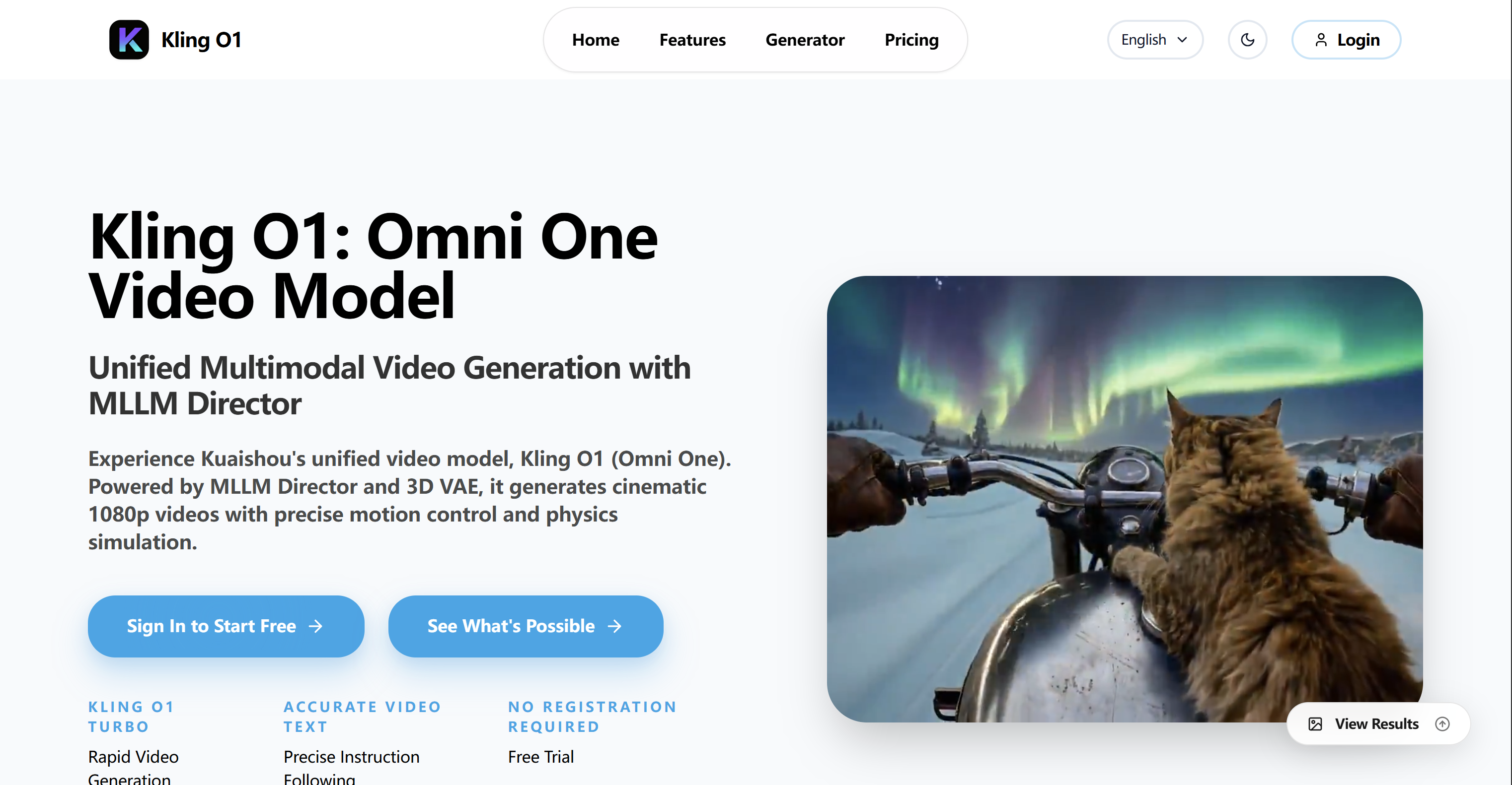 Kling O1 - Generador Cinematográfico de Vídeo con IA | Creati.ai