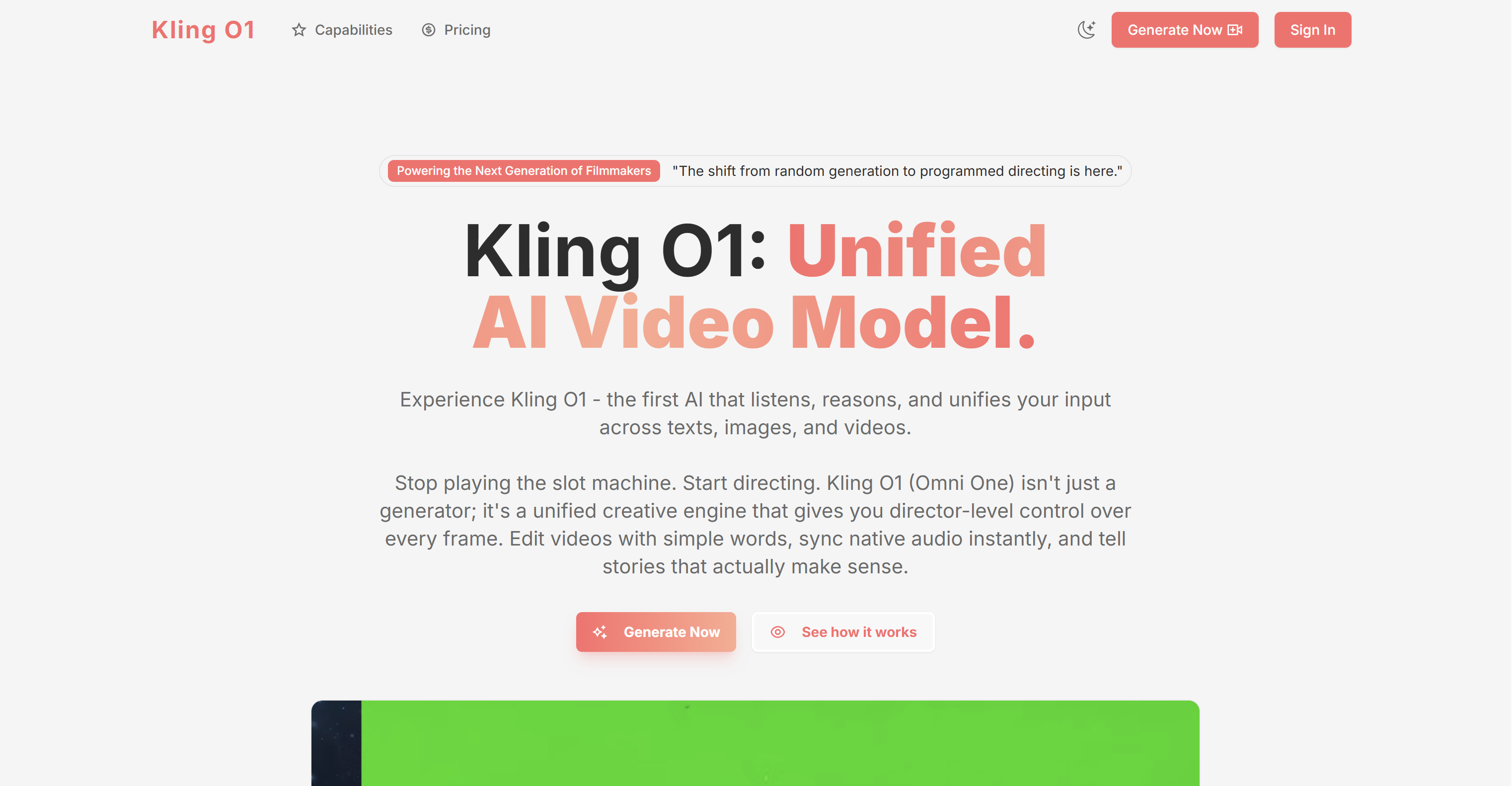Kling O1 - Unified AI Video Generation & Editing Tool | Creati.ai