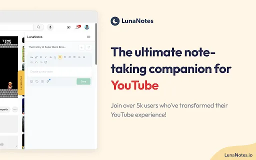 LunaNotes: Enhance Your YouTube Note-Taking Experience | Creati.ai