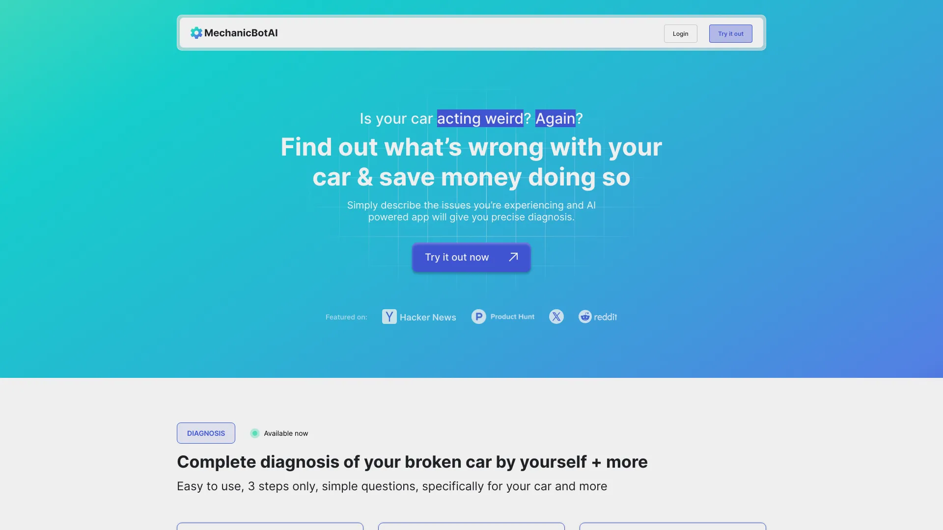 MechanicBotAI: Your AI Car Mechanic for Diagnosis | Creati.ai