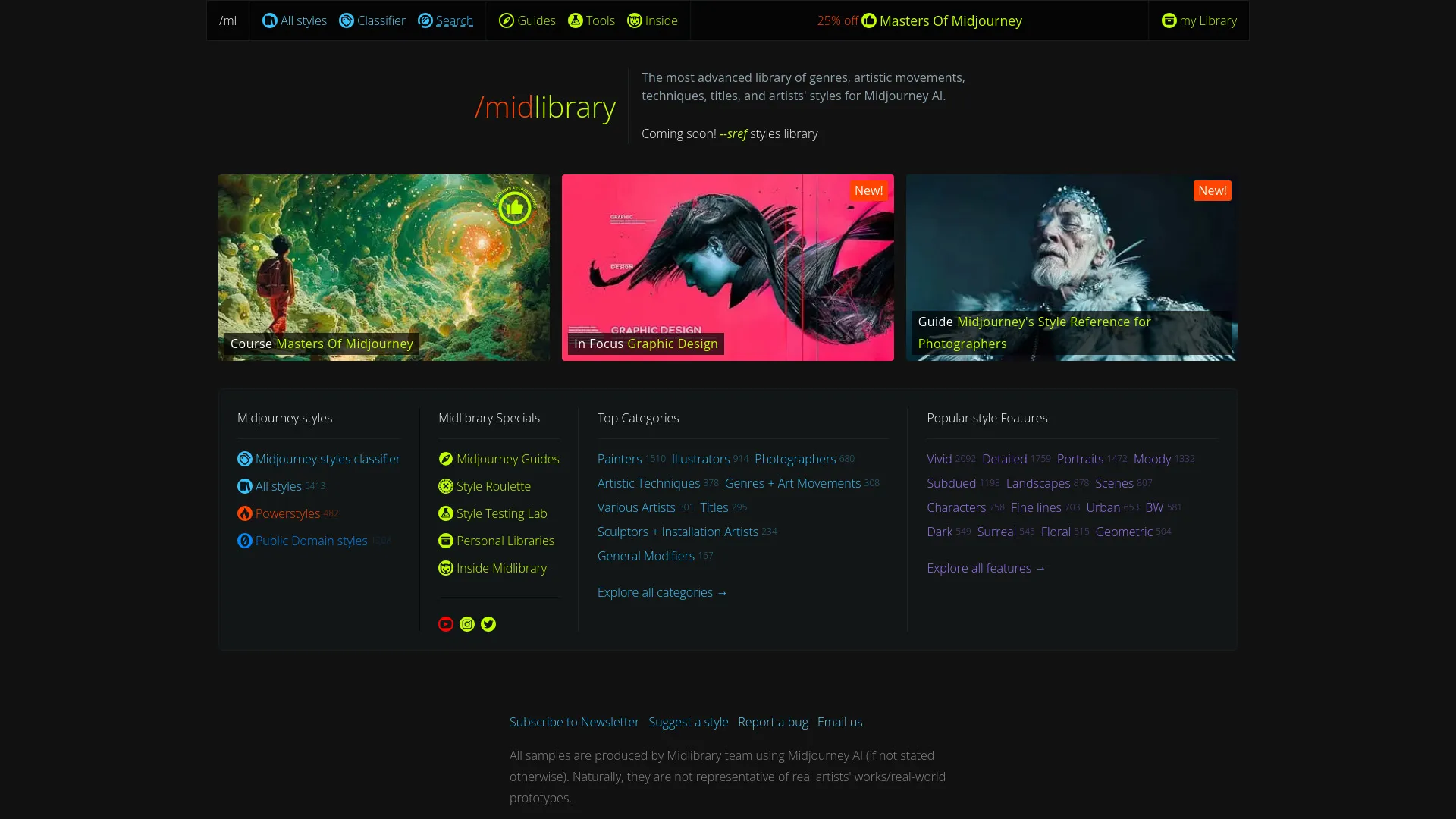 Midlibrary: Explore 5300+ Midjourney AI Styles | Creati.ai