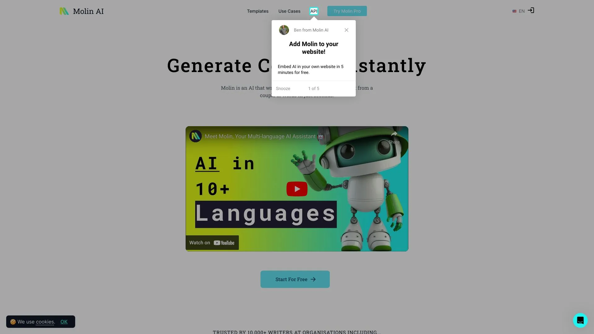 Molin AI | Herramienta de automatización de soporte al cliente ...