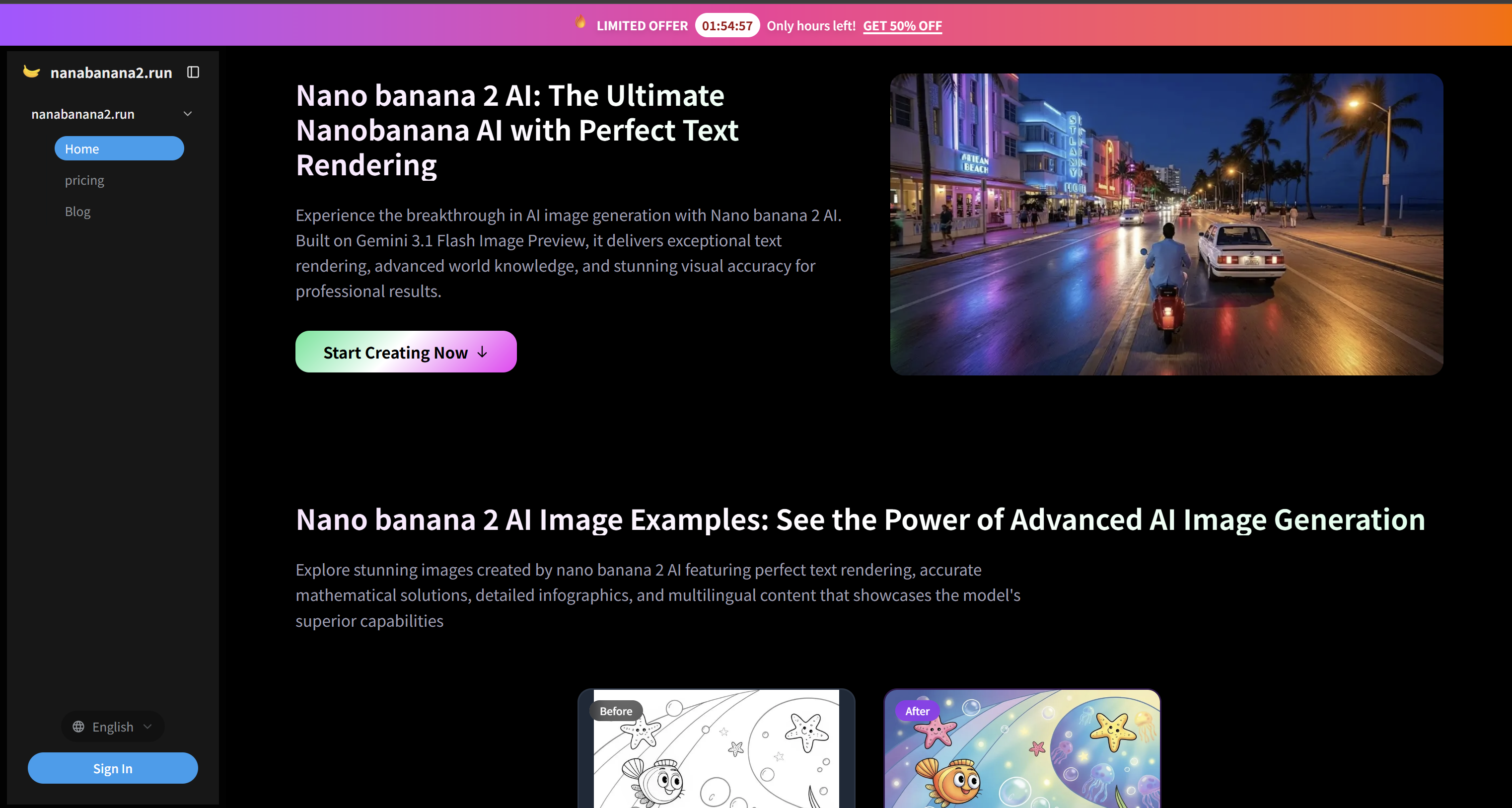 Nano banana 2 AI Generador de Imágenes — Gemini 3.1 Calidad 4K | Creati.ai