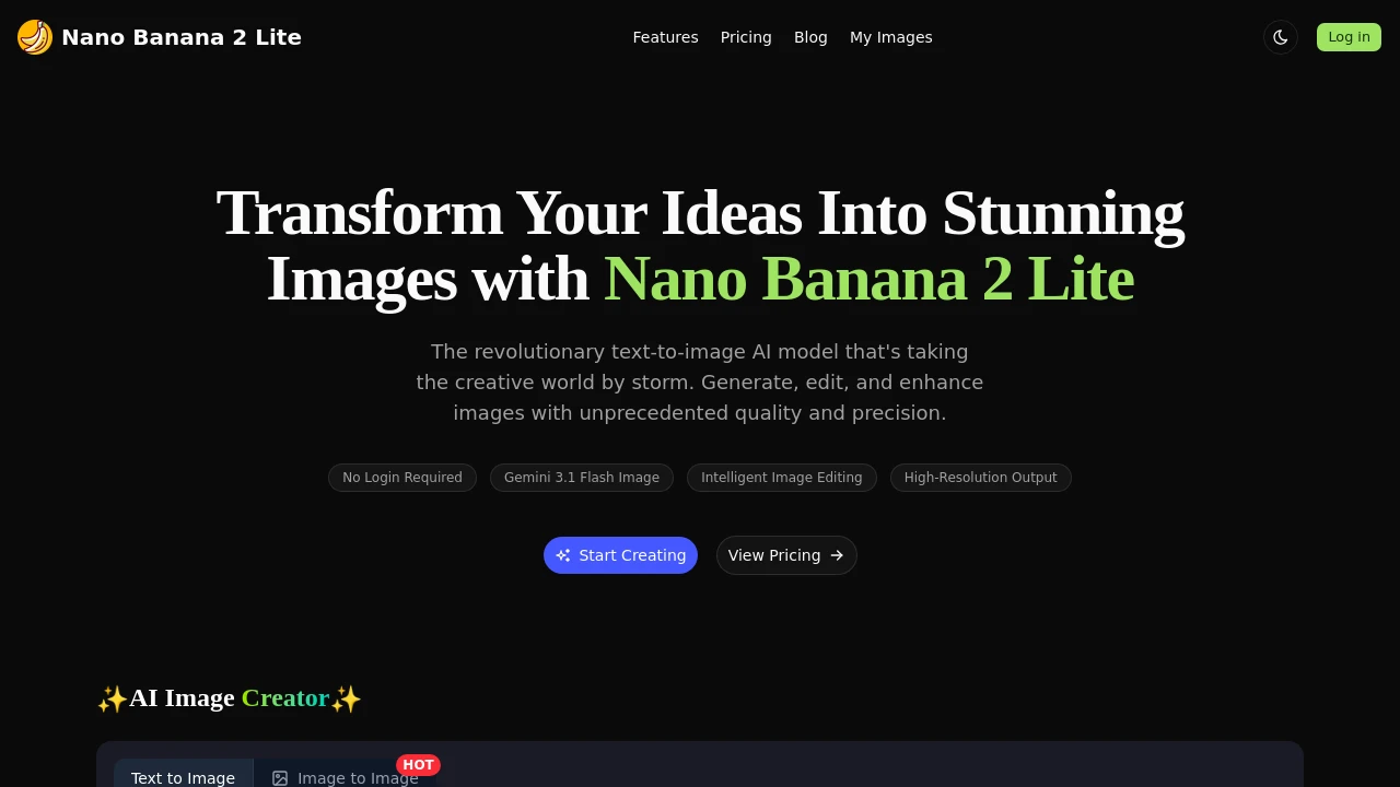 Nano Banana 2 Lite | Free AI Image Generator & Editor | Creati.ai