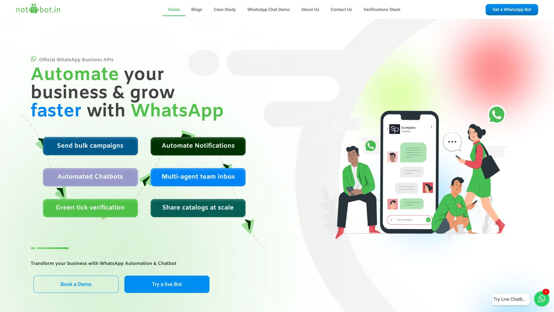 WhatsApp Automation & AI Chatbots - Notbot | Creati.ai