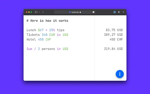 Numbr - Smart Calculator & Notepad Extension | Creati.ai