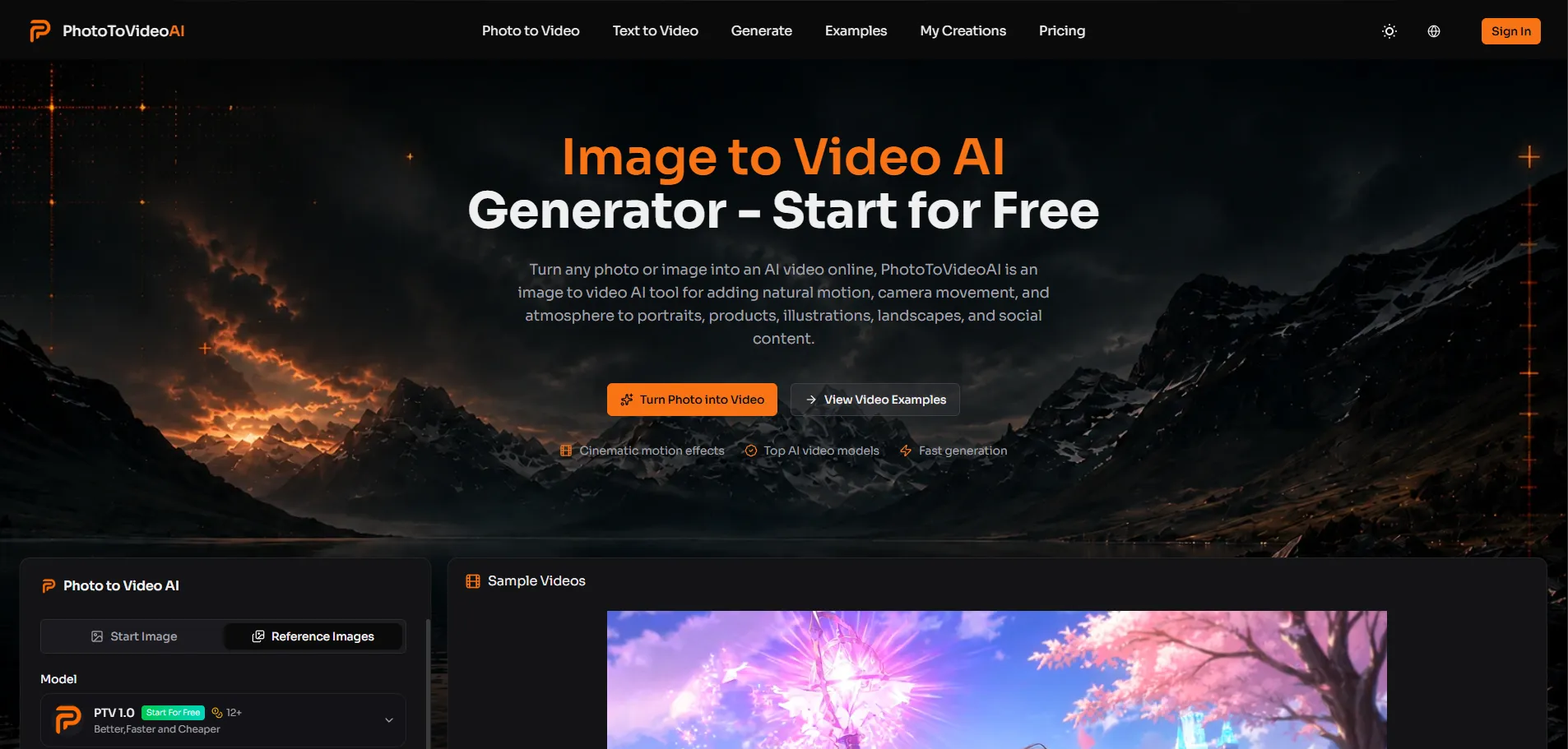 PhotoToVideoAI | Generador gratuito de IA de imagen a video | Creati.ai