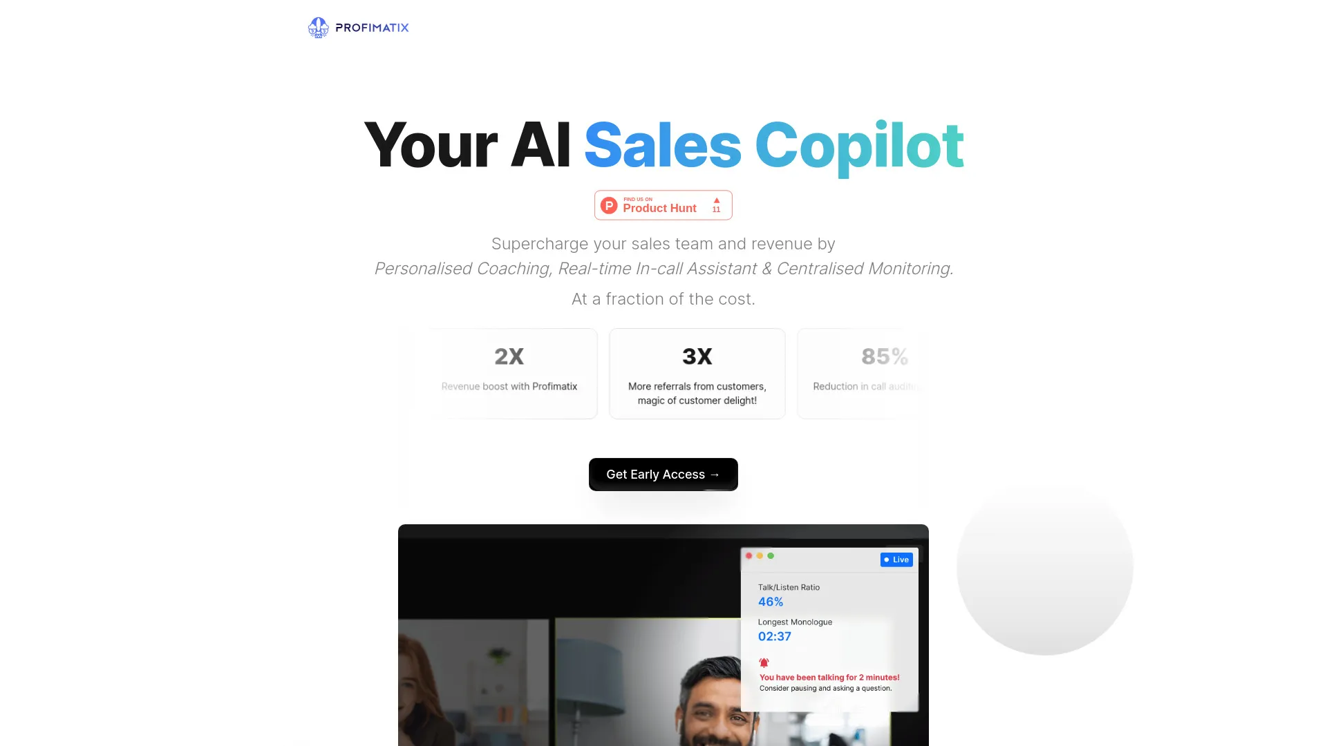 Profimatix - Copiloto de Ventas IA para Mejorar el Desempeño | Creati.ai