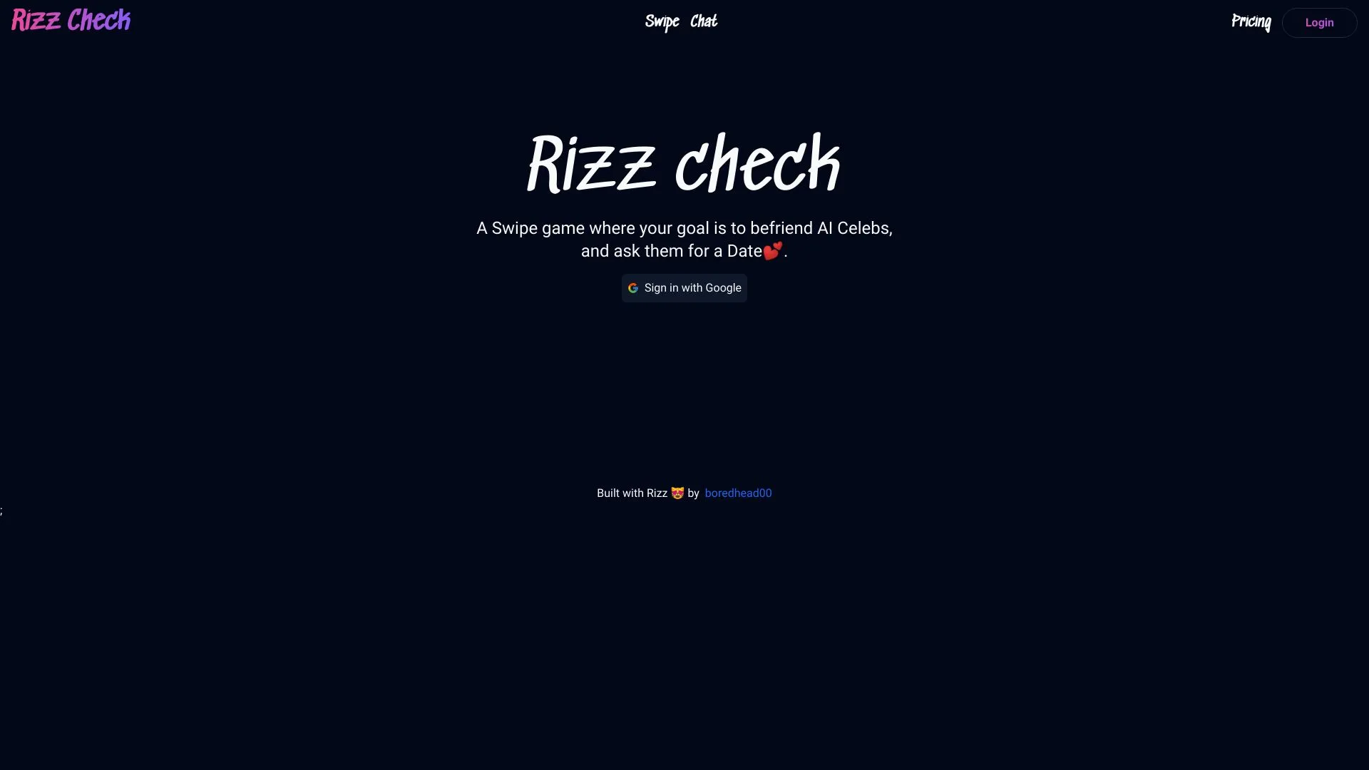 RizzCheck: Befriend and Date AI Celebs | Creati.ai