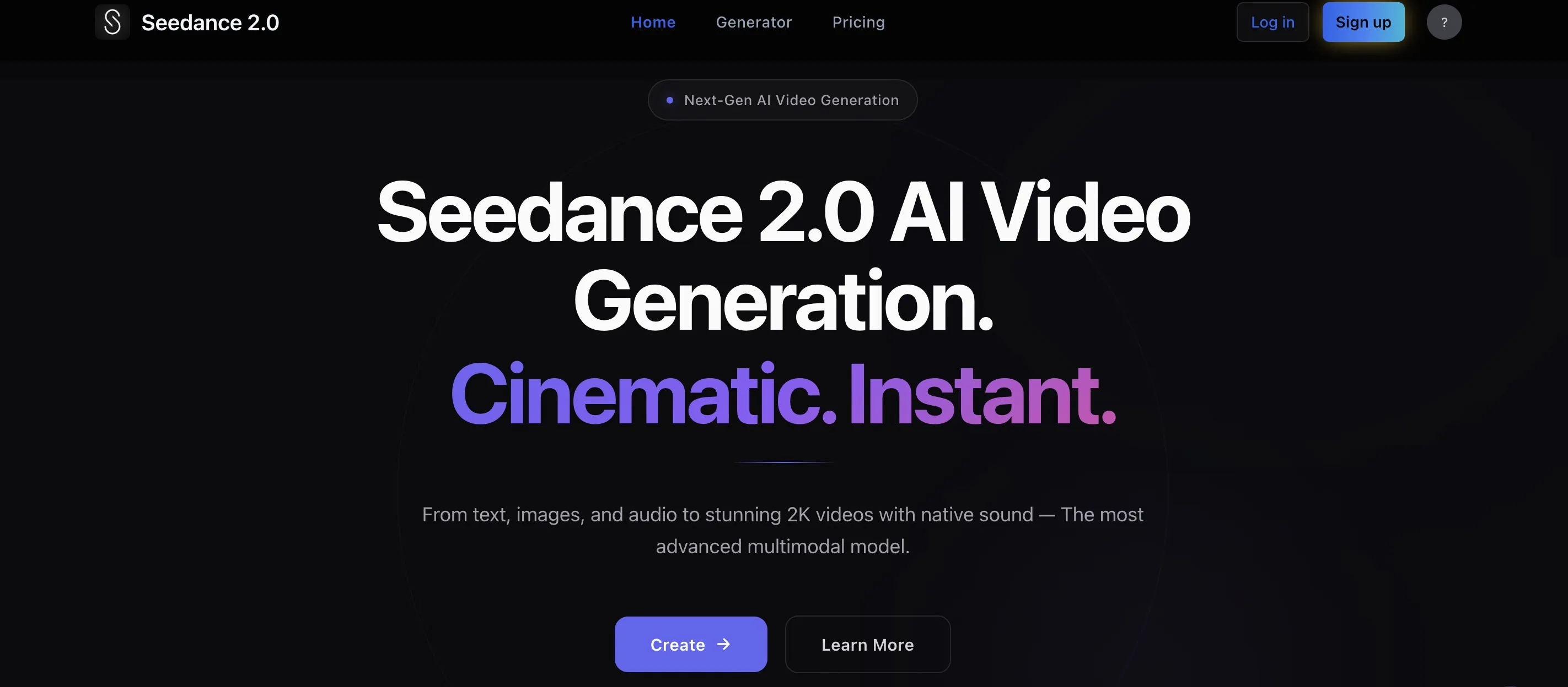 Seedance 2.0 – Multimodal AI Video Generator | 2K Cinematic Quality ...