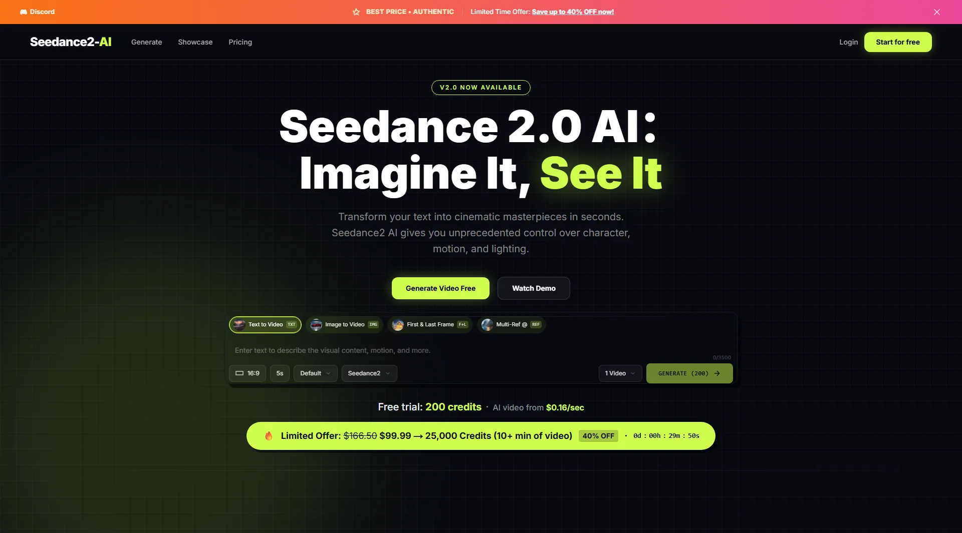 Seedance 2.0 — Cinematic AI Video Generator for Creators | Creati.ai