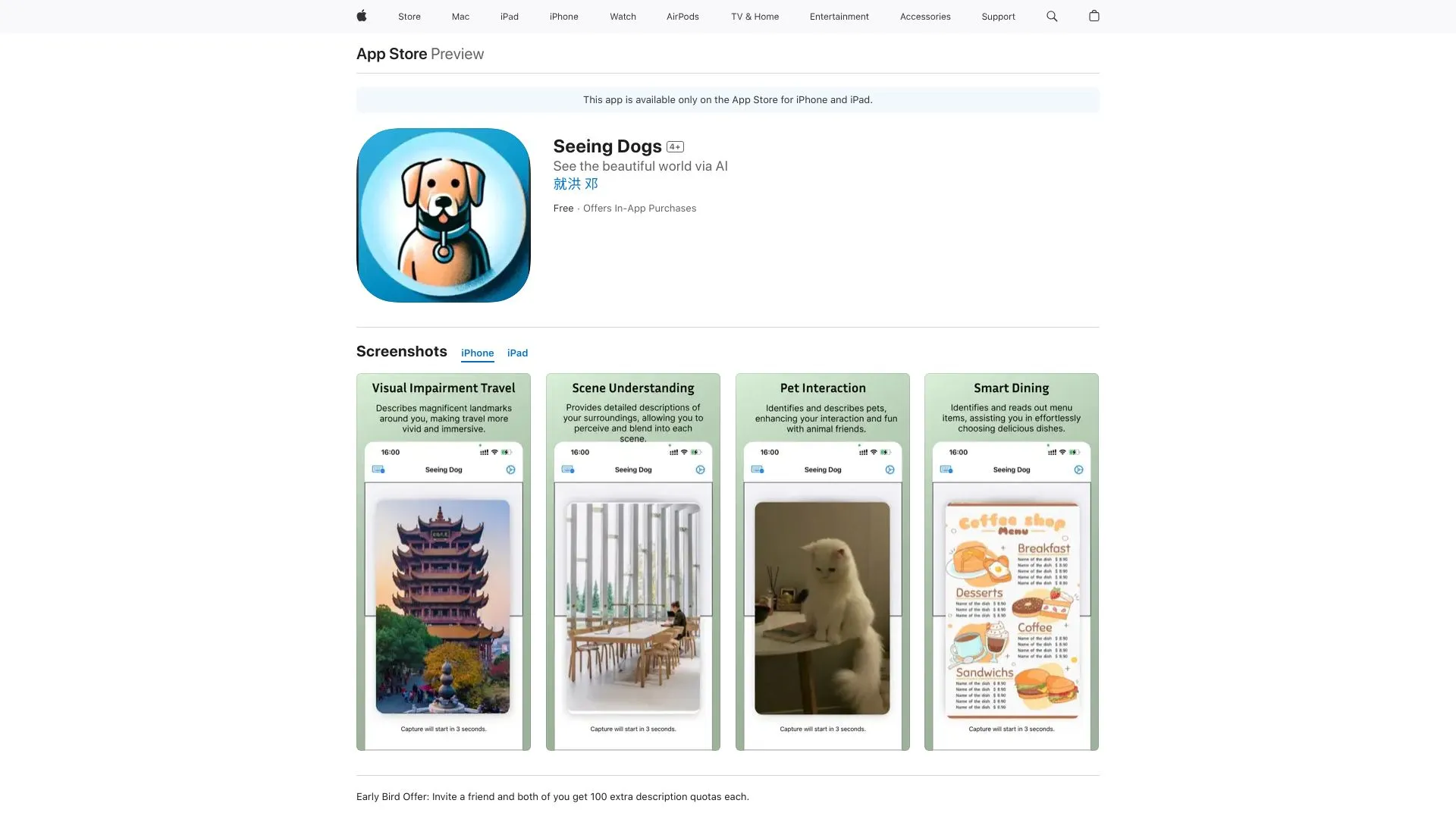 Seeing Dogs App - Assist Visually Impaired | iOS | Creati.ai