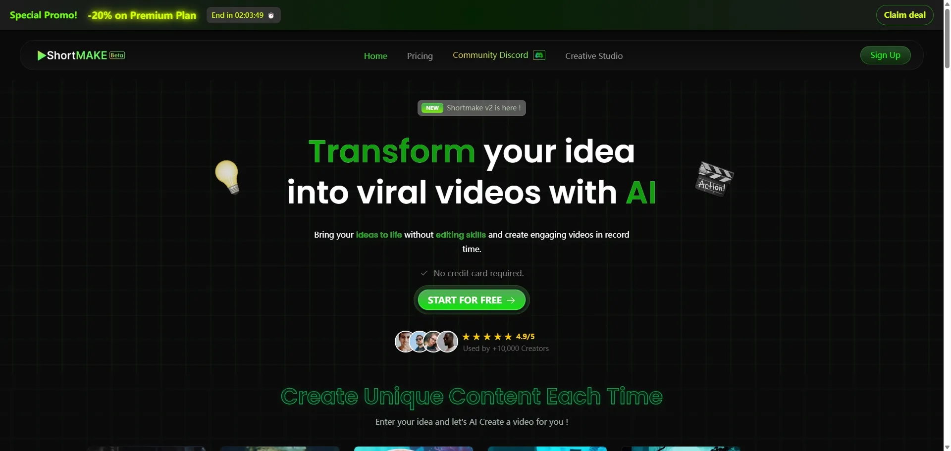 Create Engaging Videos with ShortMake AI - Fast & Easy | Creati.ai