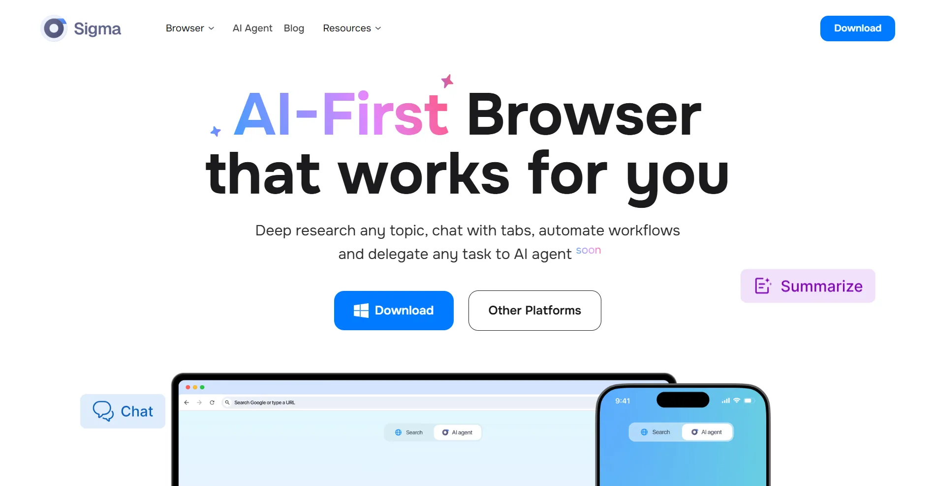 Sigma AI Browser - AI-First Browser for Enhanced Productivity | Creati.ai