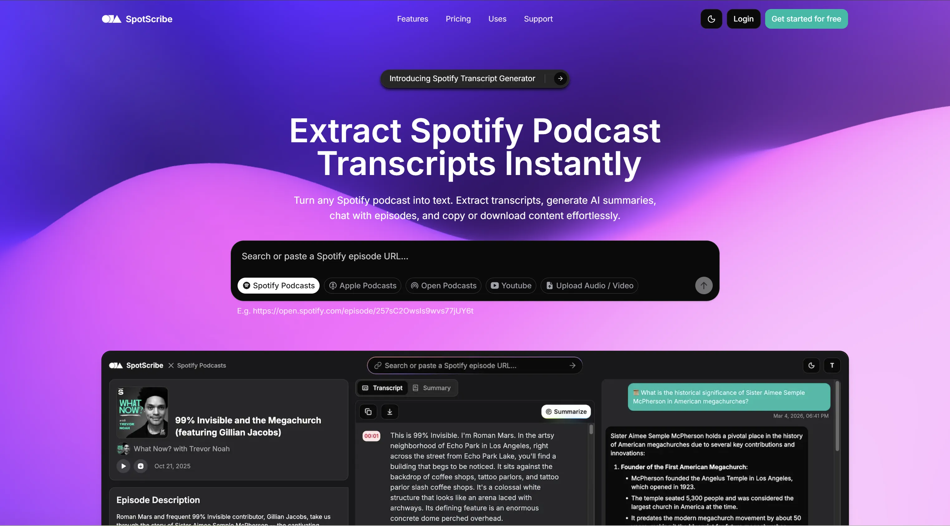 SpotScribe - Generador de transcripciones de podcasts de Spotify con IA ...