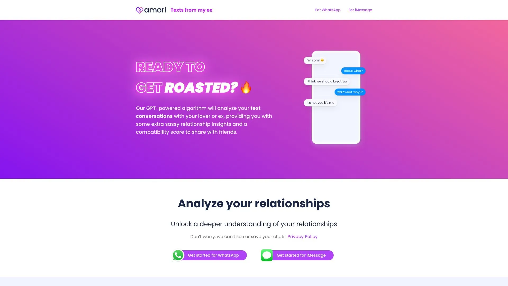 Powered By Message Texts From My Ex - GPT-Powered Message Analysis | Creati.ai