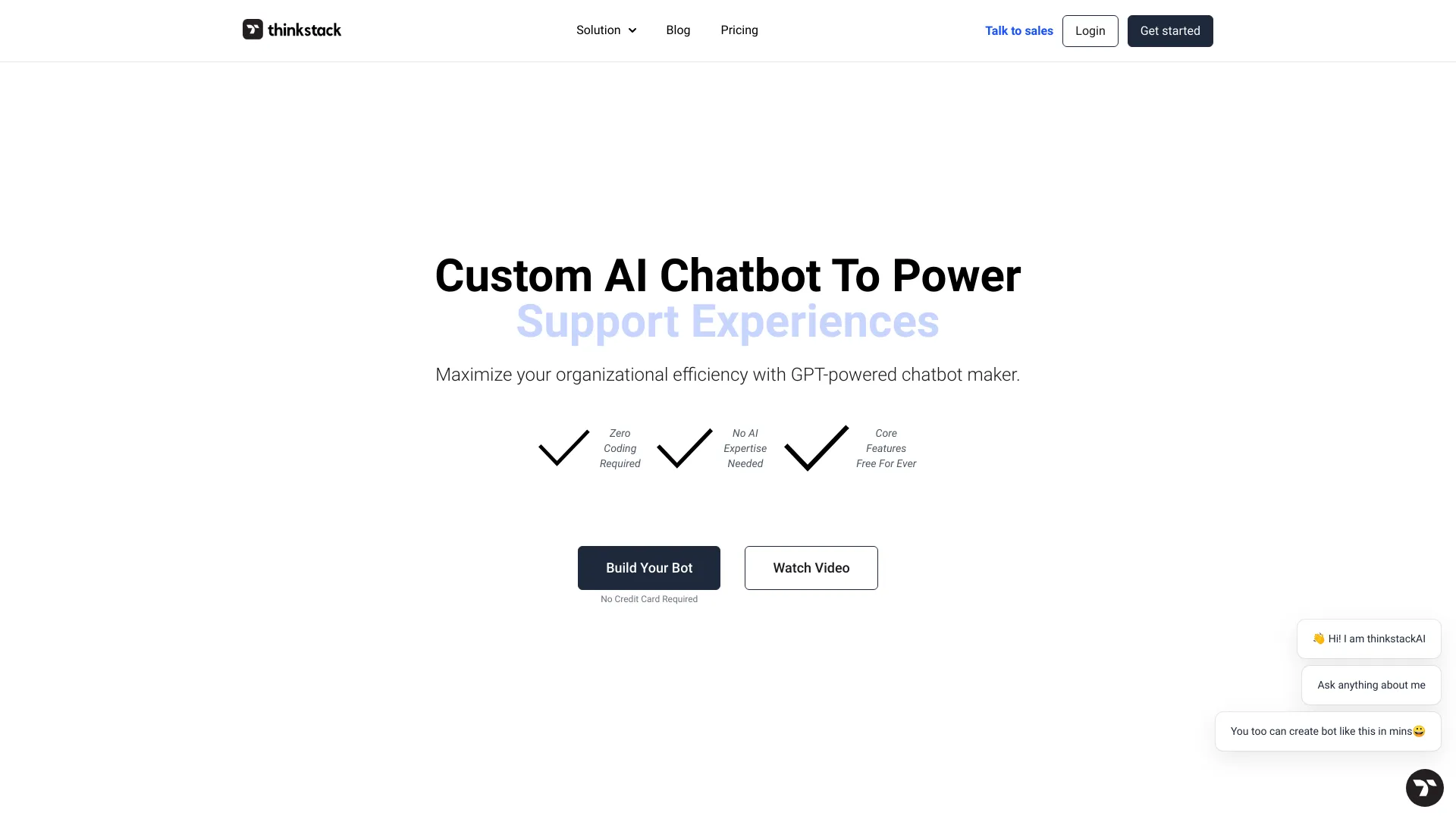 ThinkStack AI - Build and Deploy GPT-Powered AI Chatbots | Creati.ai