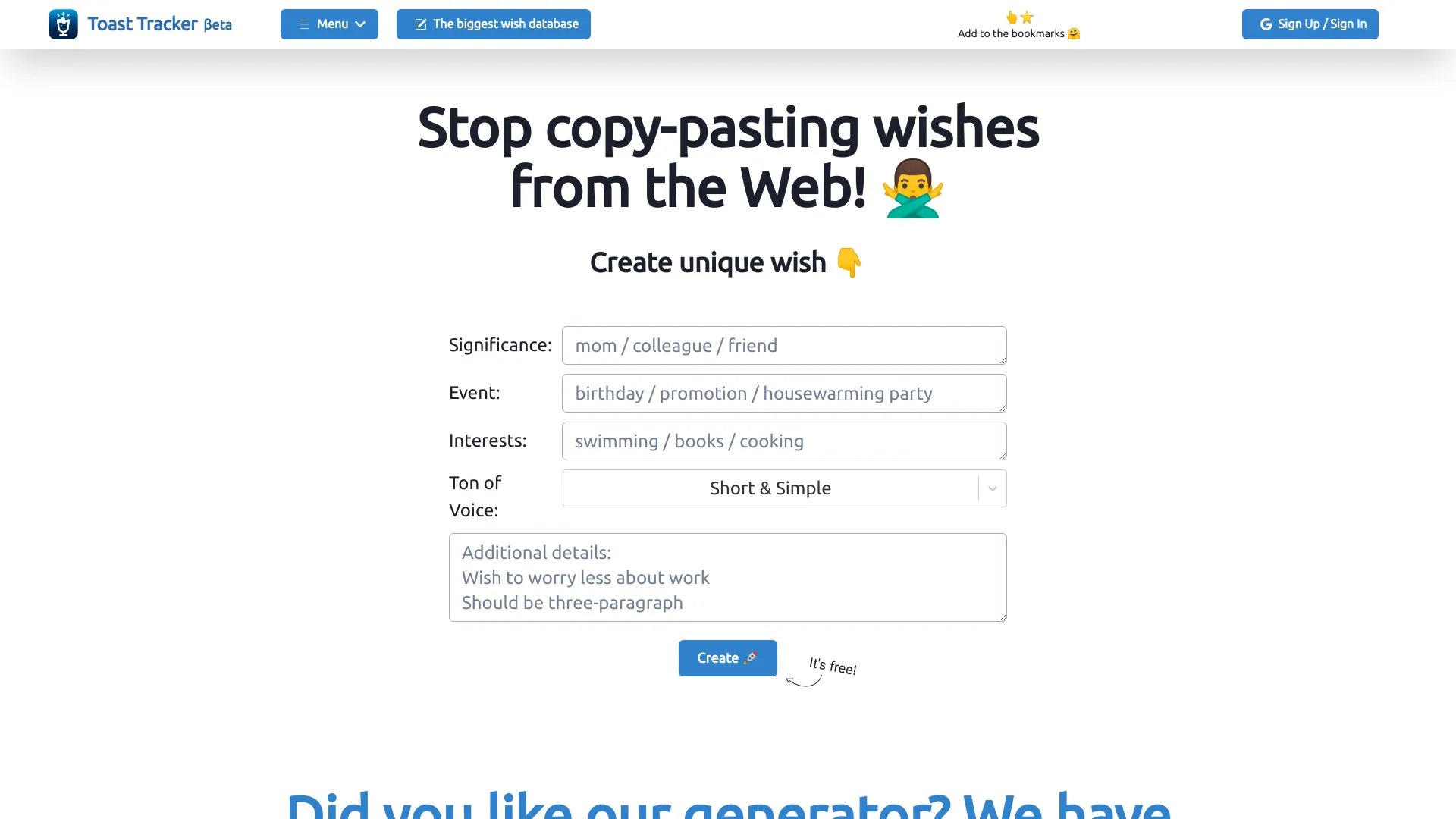 Toast Tracker - Crea Deseos Únicos para Cada Ocasión | Creati.ai