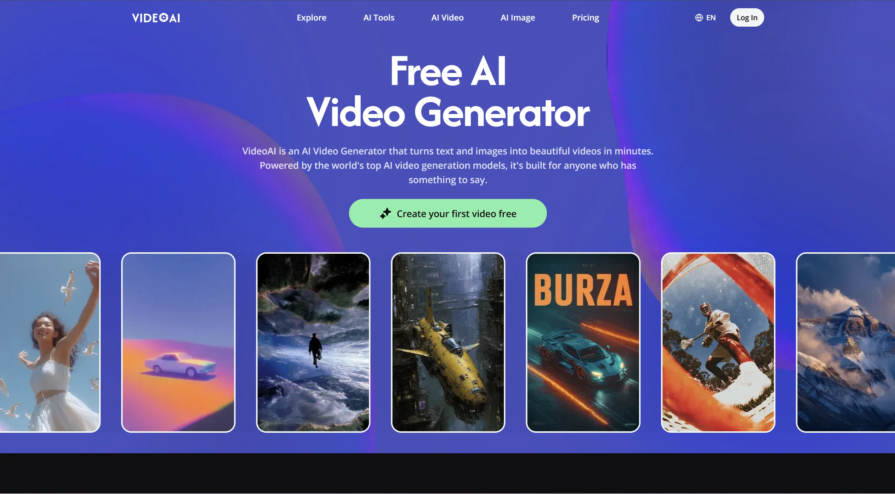 Бесплатный AI-генератор видео VideoAI для текста и изображений | Creati.ai