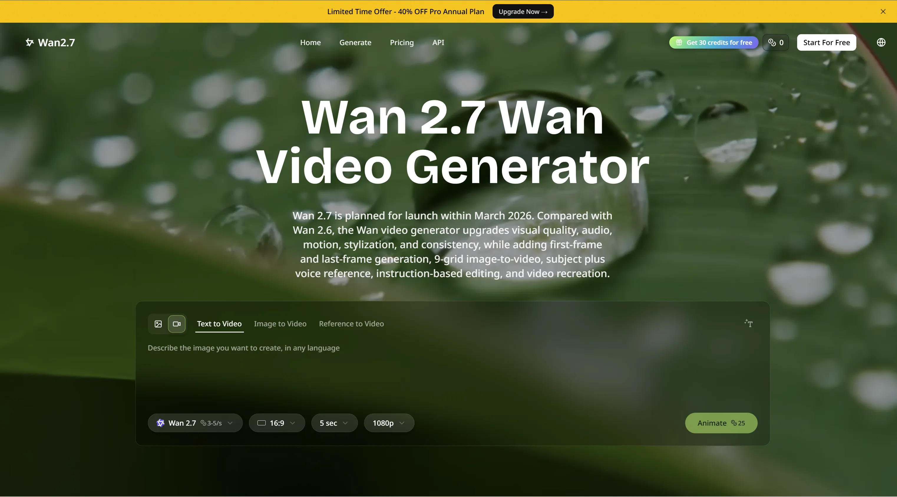 Wan 2.7 — Advanced AI Video Generator for Short 1080p Clips | Creati.ai