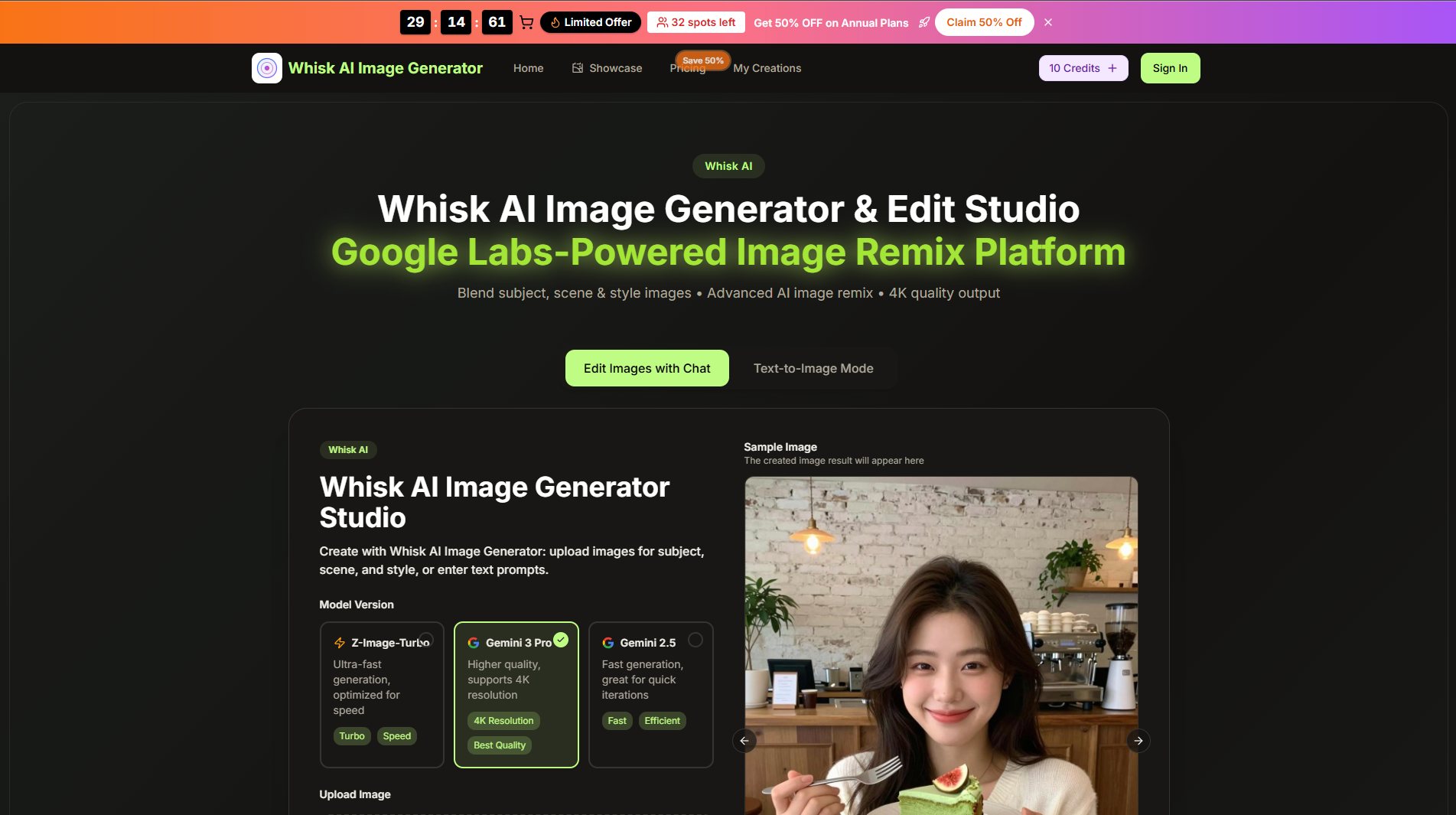 Whisk AI Image Generator — 4K Image Blending Studio | Creati.ai