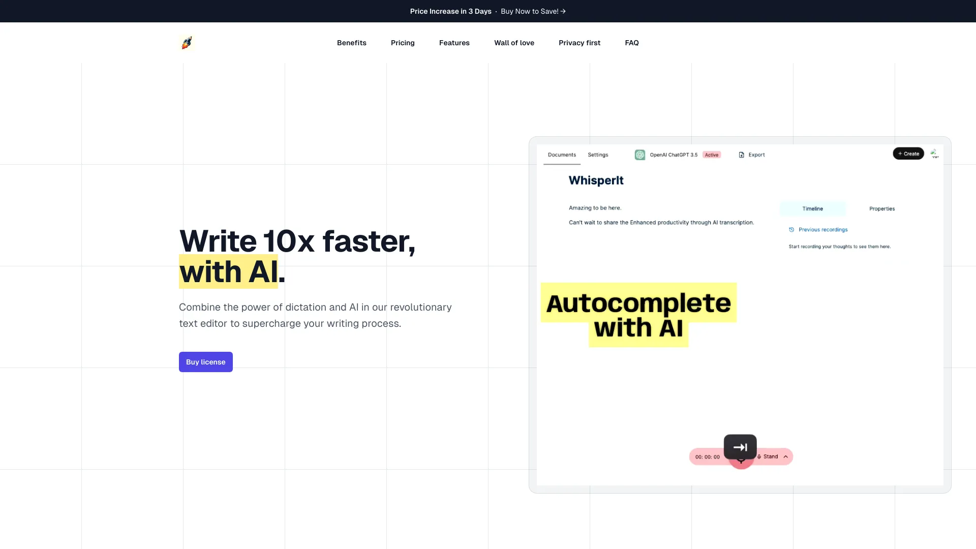 Whipit Script WhisperIt AI – Revoluciona Tu Escritura | Creati.ai