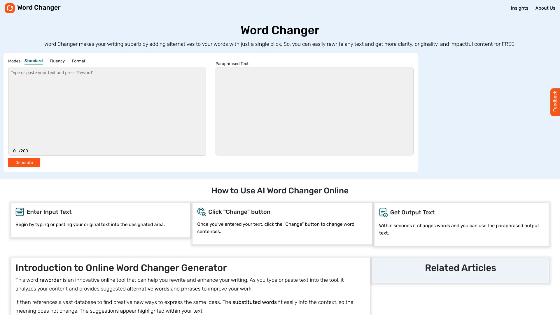 Word Changer - Enhance Your Writing Effortlessly | Creati.ai