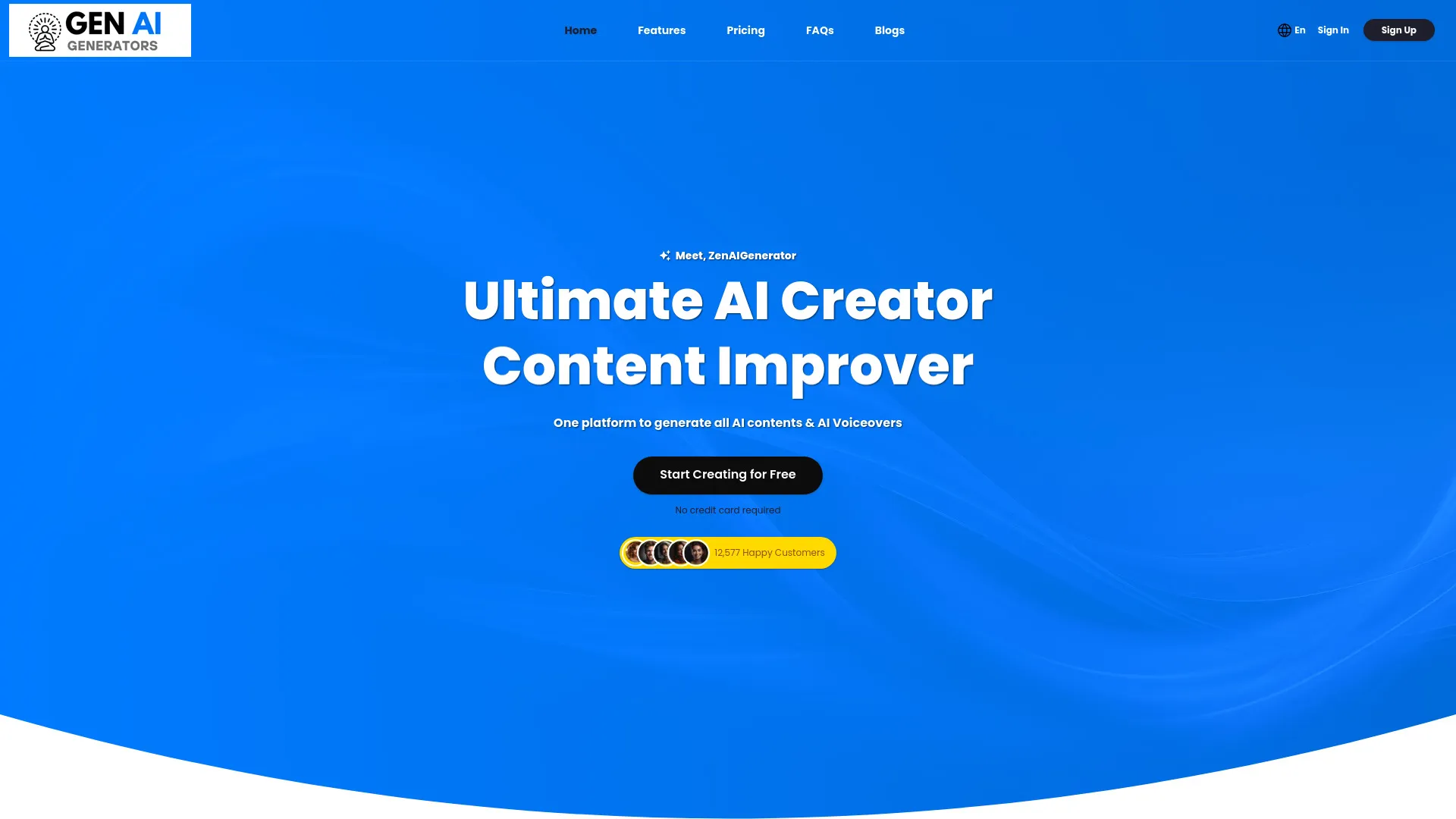 Zen AI Generator - Effortless Content Creation Tool | Creati.ai