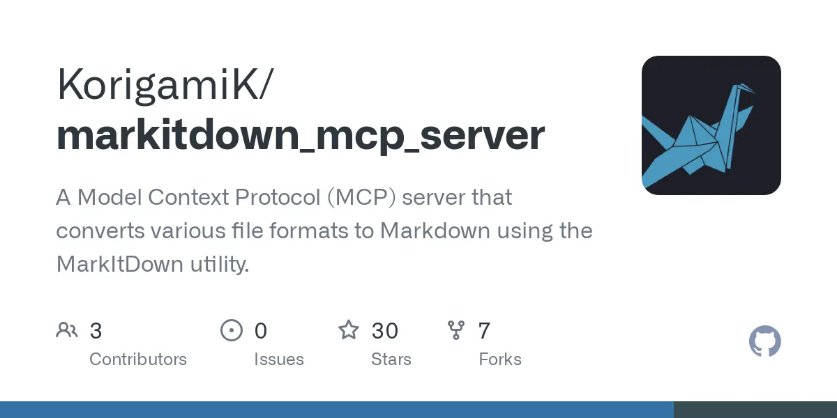 Markdown Conversion MCP Server - Supports PDF, Word, Images & More ...