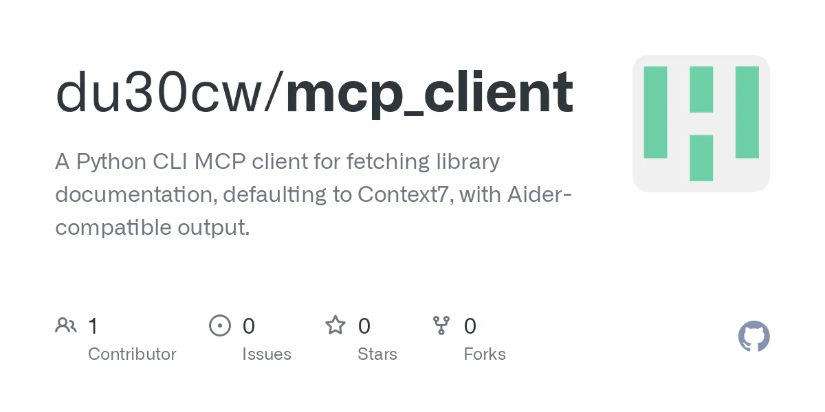 mcp_client - Python CLI for Fetching Library Documentation Easily ...