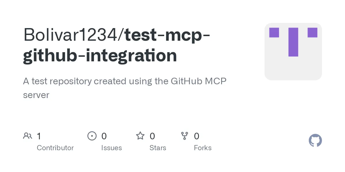 Test MCP GitHub Integration - Developer Tools for Repository Management ...