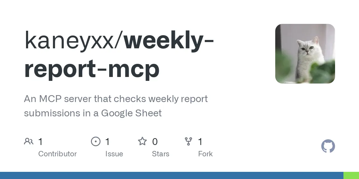 Weekly Report Checker MCP Server - Automate Google Sheet Report ...